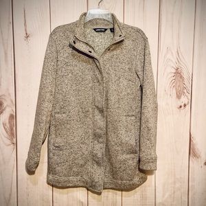 Lands End Gray Fleece Coat Size Small Lightweight